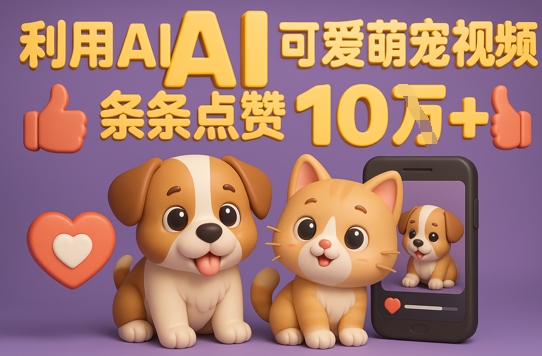 能骗过系统的AI萌宠视频制作全攻略：从0到 2W粉的爆款密码-靠创业轻松赚钱？[小白网创驿站] 整合稀缺资源，带你实现财富梦小白网创驿站