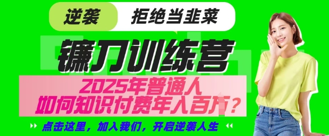 【网创项目终点站-镰刀训练营超级IP合伙人】25年普通人如何通过知识付费实现逆袭【揭秘】-靠创业轻松赚钱？[小白网创驿站] 整合稀缺资源，带你实现财富梦小白网创驿站
