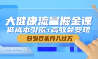 （14811期）大健康流量掘金课，低成本引流+高收益变现，日引百粉月入过万-靠创业轻松赚钱？[小白网创驿站] 整合稀缺资源，带你实现财富梦小白网创驿站