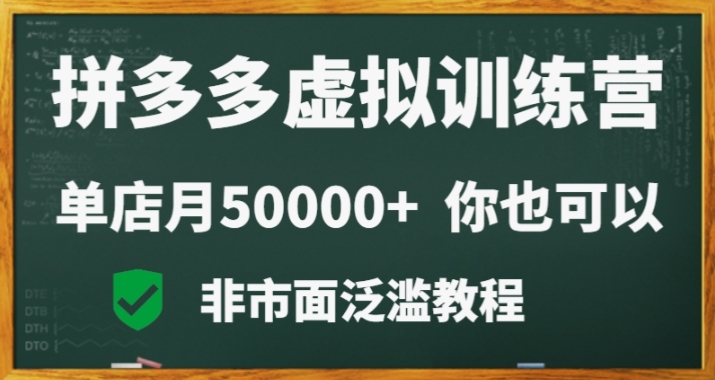 拼多多虚拟电商训练营月入30000+你也行，暴利稳定长久，副业首选-靠创业轻松赚钱？[小白网创驿站] 整合稀缺资源，带你实现财富梦小白网创驿站